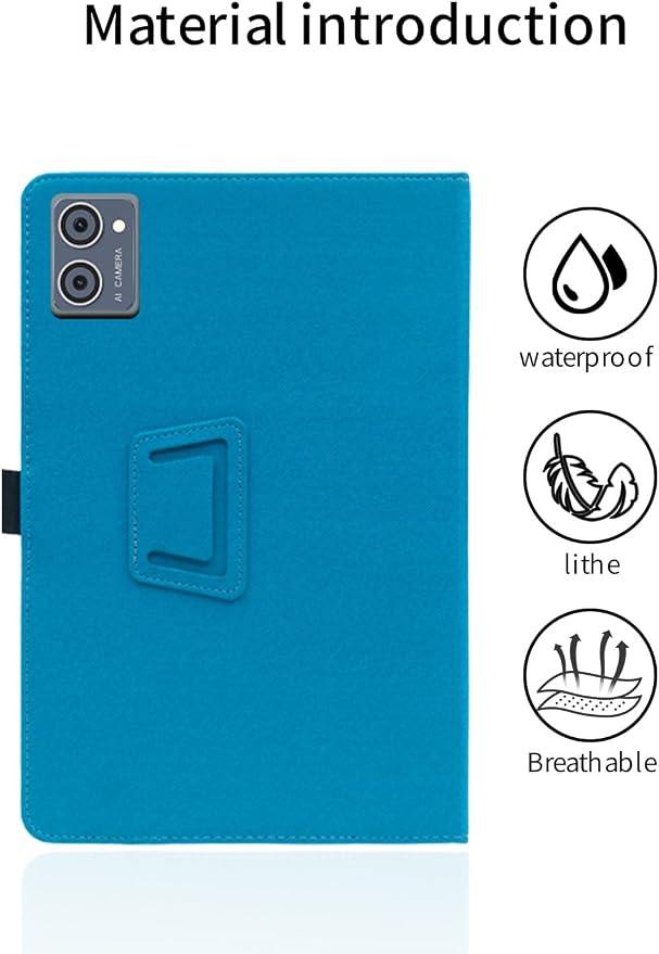 for DigiLand s10 10.1 Inch Android Tablet CaseBOVUGAC Folding Stand Protective Cover with Pencil Holder and Wrist StrapFull Protection Premium PUScratch Resistant(Black)
