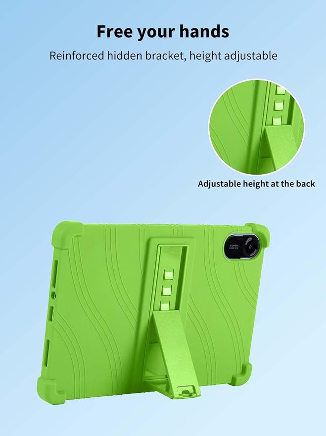 Case for Xiaomi Redmi Pad 2 Tablet 11inchNOUKAJU Tablet Protection CaseAdjustable BracketSoft SiliconeSilicone Protection Cover for Redmi Pad 2(Black)