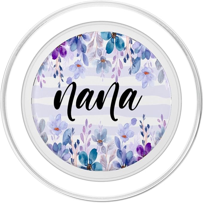 Nana Withe Blue Purple Flower For Women Grandma PopSockets Adhesive PopGrip