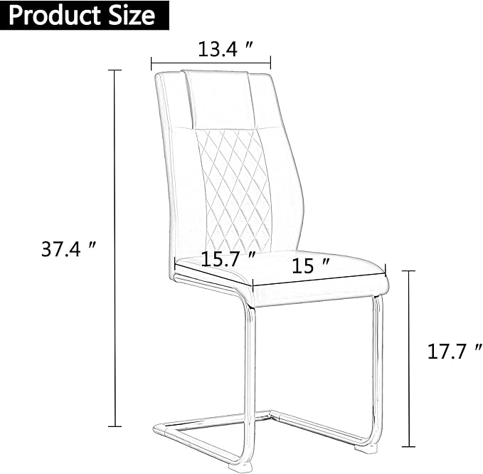 Modern Rectangular Dining Table Set, 55" Dinner Table with 4 PU Leather Upholstered Chairs for Kitchen or Dining Room