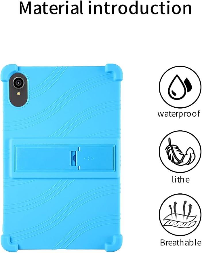 for ApoloSign EP103A 10.1 Tablet CaseBOVUGAC Soft Silicone Case Adjustable Stand Shockproof Kids Friendly (Black)