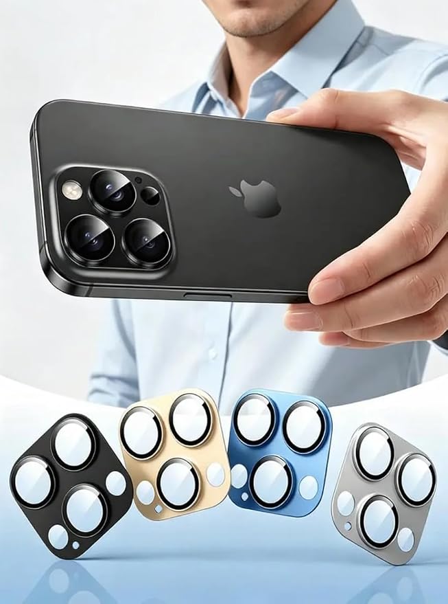 [2 Pack] Compatible for iPhone 13 Pro/iPhone 13 Pro Max Camera Lens Protector Metal Plus Tempered Glass Camera Cover Oneness Design Ultra Clear Anti-Explosion Black+Black