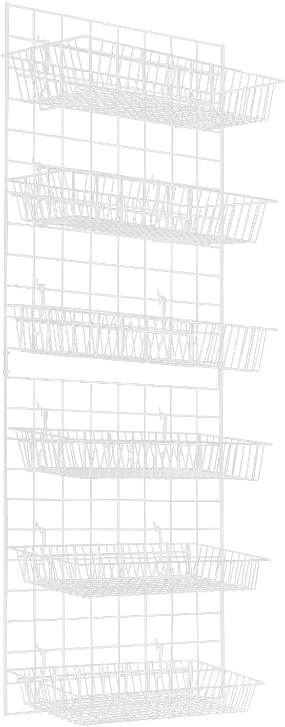 7RiversART Grid Wall Commercial Grade Gridwall Panels – Heavy Duty Grid Panel for Any Retail Display Wall Grid 2' Width x 6' Height, White (Pack of 4) Easily Portable