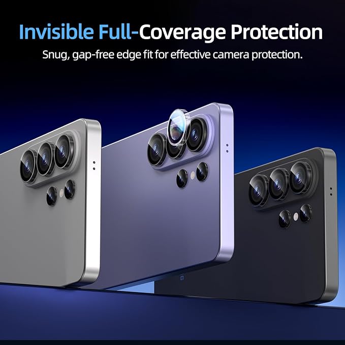 X-it Camera Lens Protector for Samsung S25 9H Tempered Glass Independent Metal Aluminum Edge Original Protection Design Suitable for Phone Case Anti-scratch Anti-reflectiveBlue