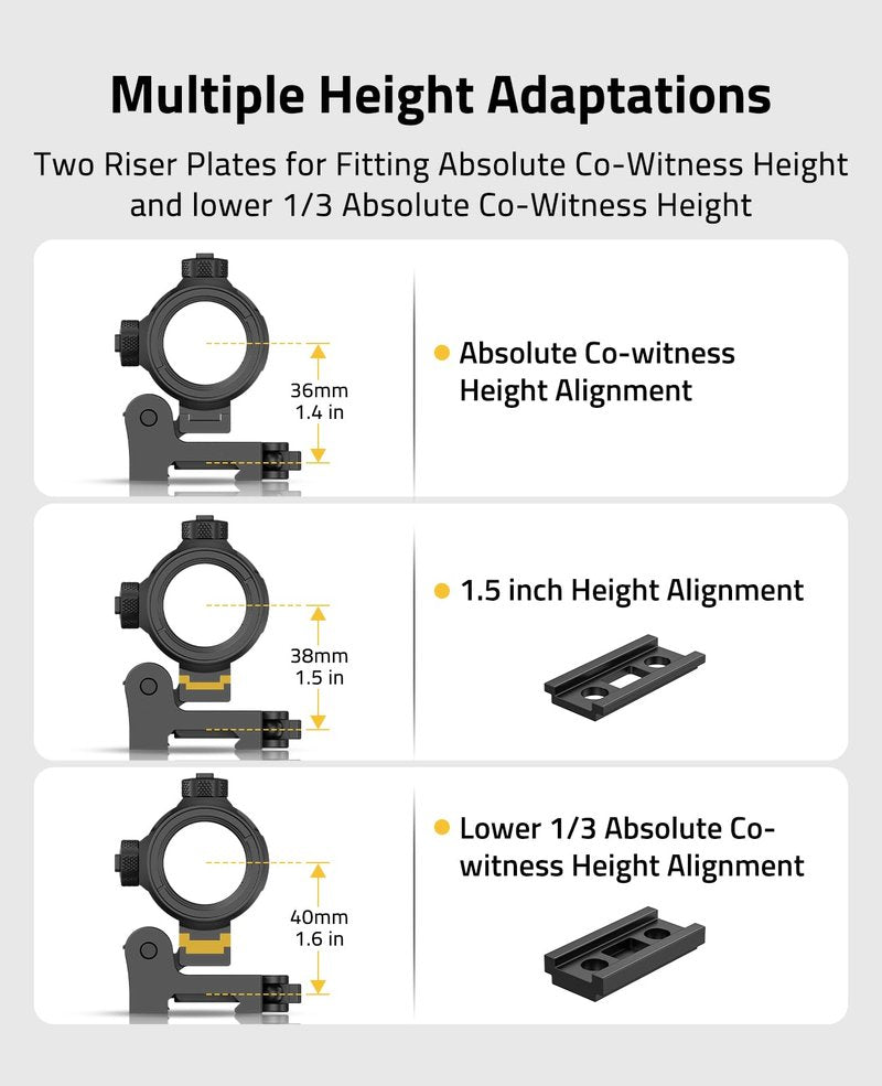 CVLIFE 3X Red Dot Magnifier with Quick-Release and Flip-to-Side Mount,2.95in Eye Relief,Absolute and Lower 1/3 Co-Witness Red Dot Sight with Magnifier,1000G Shockproof & IP67 Waterproof