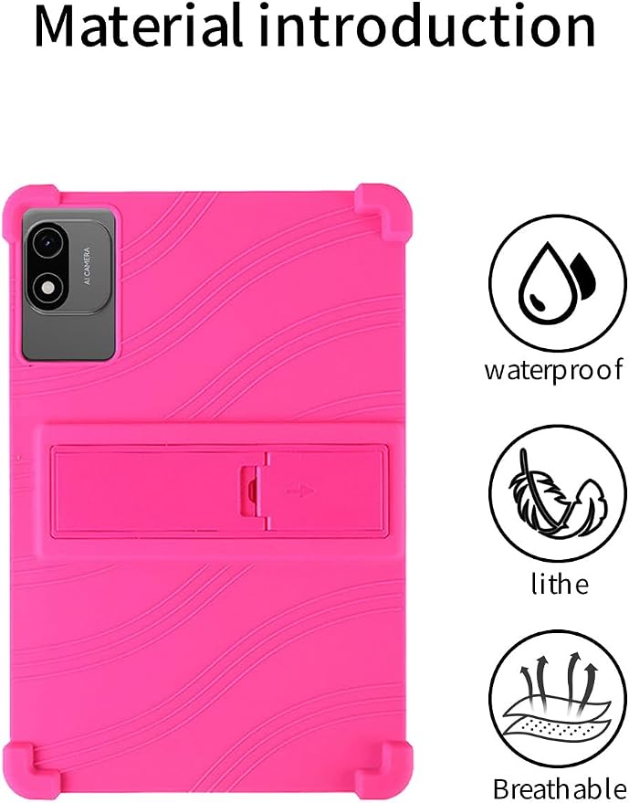 for Headwolf W6 10.1 Inch Tablet CaseBOVUGAC Soft Silicone Adjustable Stand Shockproof Kids Friendly for Headwolf W6 10.1 Tablet(Black)