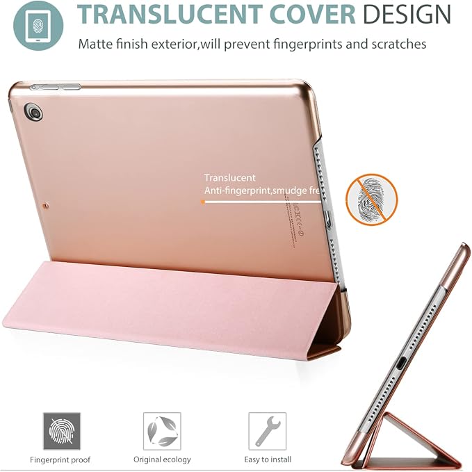 ProCase Smart Case for iPad mini 1 2 3(Model: A1432 A1454 A1455 A1489 A1490 A1491 A1599 A1600) Slim Lightweight Stand Cover with Translucent Frosted Back Support Auto Sleep/Wake -Grey