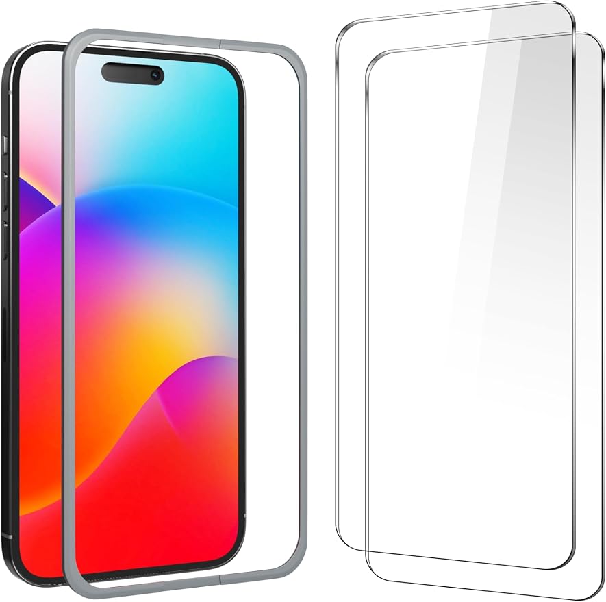 GIGIKISS Compatible for iPhone 15 Pro Max Screen Protector 6.7 inch Anti Blue Light HD Tempered Glass Screen Protector Easy Installation Case Friendly 2 Pack