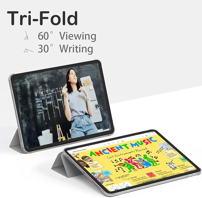 Feams Y Fold Folio for iPad A16 11th Generation Case 11 Inch 2025 iPad 10th Generation Case 10.9 Inch 2022 Y-Shaped Stand Magnetic Attachment Back Cover with Magnetic Clasp &amp Auto Sleep Black