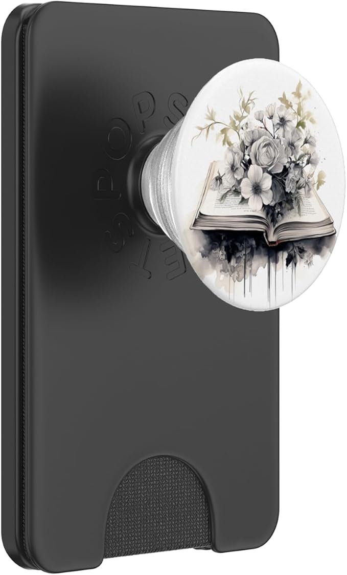 Reading Books and Flowers Librarian Book Lover Floral PopSockets PopGrip for MagSafe