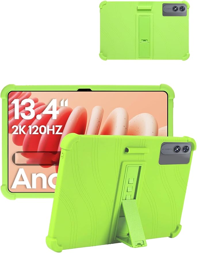 for TABWEE T60 Pro (13.4 Inch) Android 16 Tablet Protective case Shockproof Lightweight Silicone Protective Cover with Stand Child-Friendly Protection Easy to Clean Design Black.