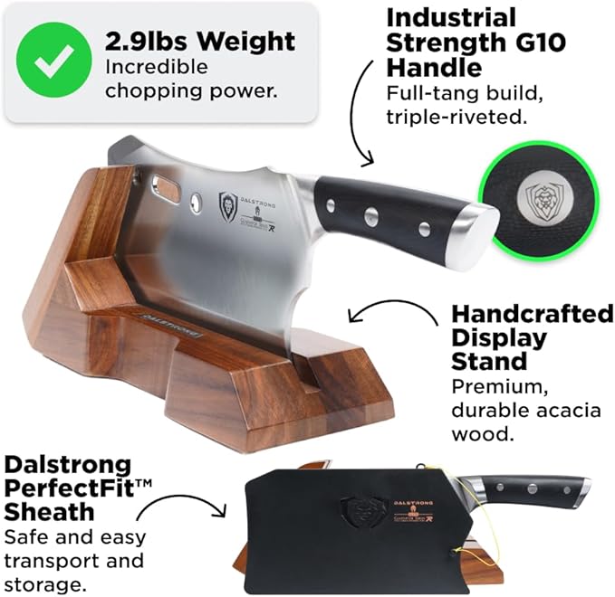 Dalstrong Obliterator 9" Meat Cleaver - 7CR17MOV Carbon Steel
