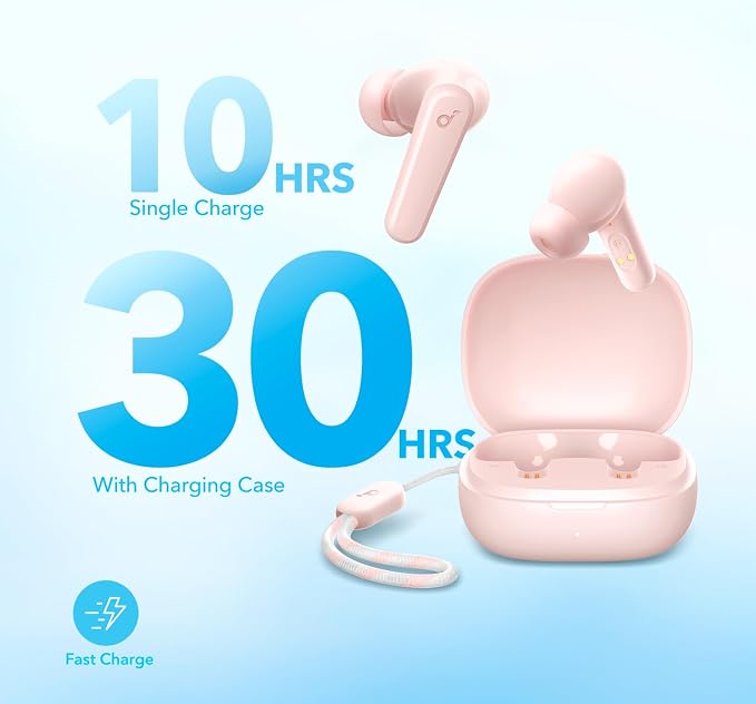 Soundcore by Anker P20i True Wireless Earbuds 10mm Drivers with Big Bass Bluetooth 5.3 30H Long Playtime Water-Resistant 2 Mics for AI Clear Calls 22 Preset EQs Customization via App