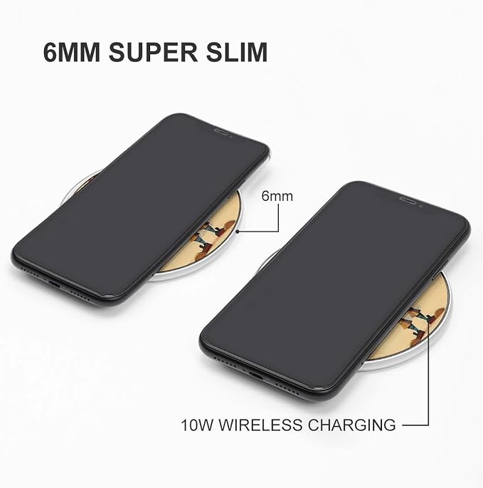 Cartoon Scottish Bagpipe Wireless Charger 10W Portable Fast Wireless Charging Pad Compatible with Phone Slim Charging Station Lightweight Charger Mat Charging Block for Travel Home Office