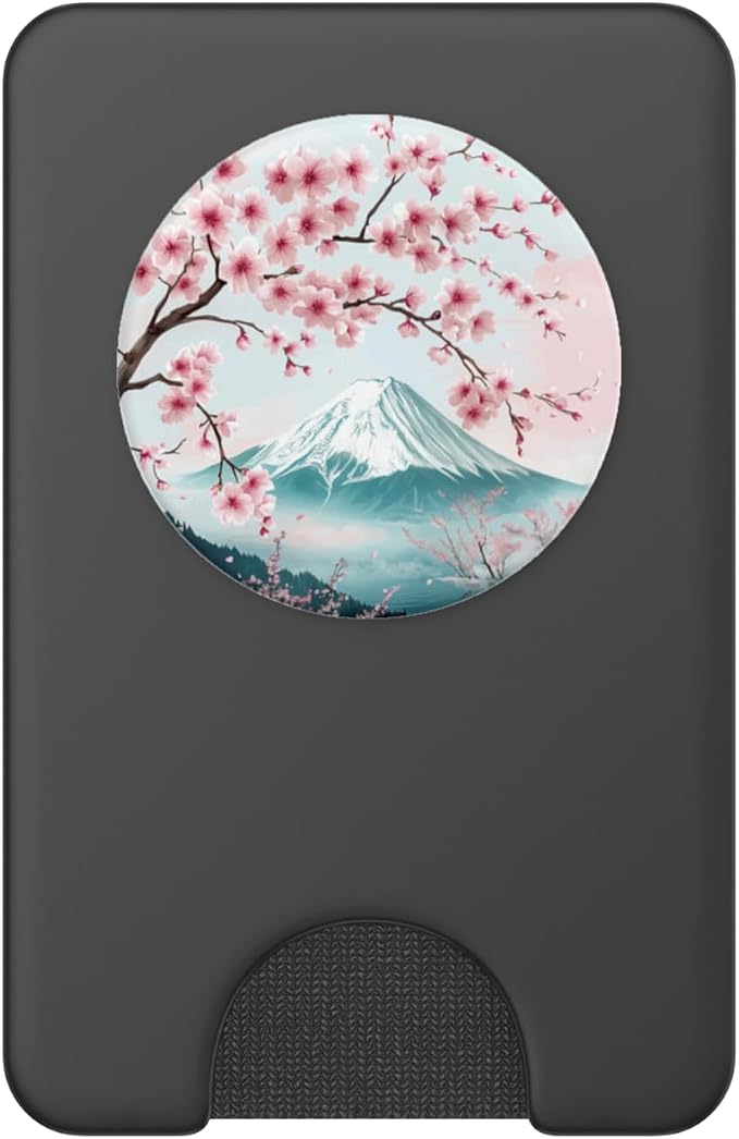 Cherry blossom with Fuji mountain Cherry blossom PopSockets PopWallet for MagSafe