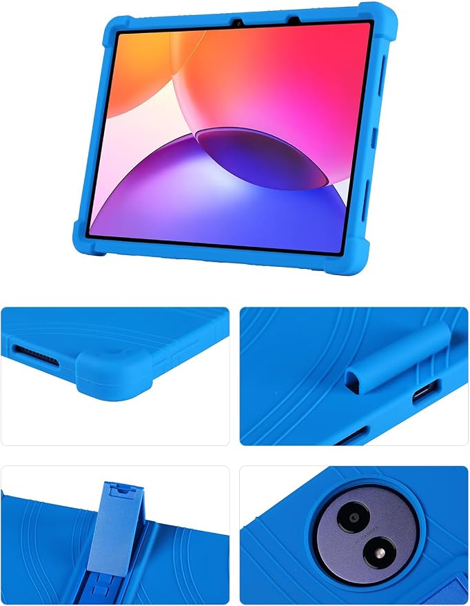 Silicone Case with Kickstand for TCL Tab A1 Plus 12.2 (Model 9445X) Soft Shockproof Protective Cover Stand Tablet Case (Black)