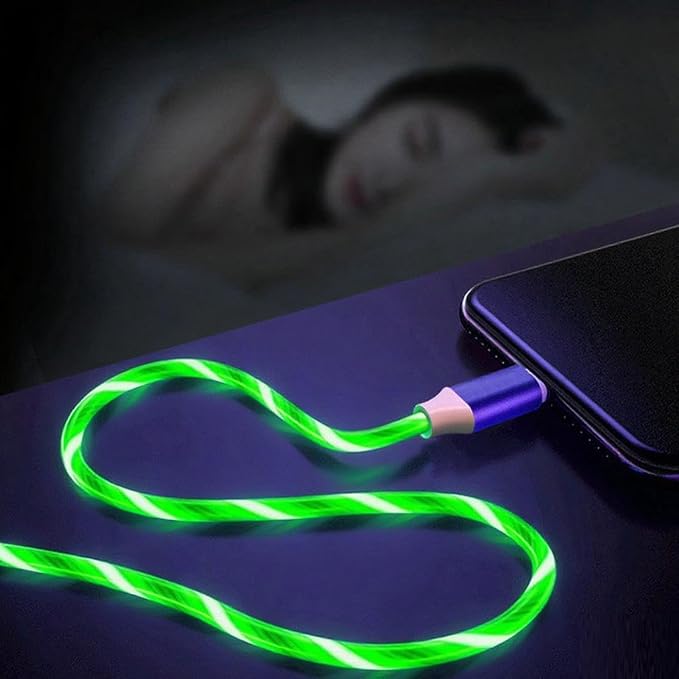 IHAO Multi Ports Charger Cable 3 Combinations in One Cable USB A to USB C/Micro USB PD Fast Charging Cord Lighted Up LED Flowing Compatible with Almost All Kinds of Electric Device-39Inches Blue