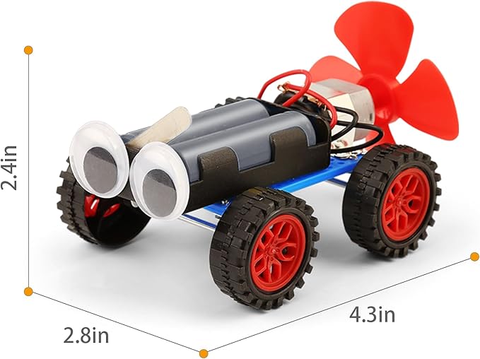 5 Set Individual STEM Kit for Kids, 2nd Grade Boy Toys Bulk Gifts, 8 9 Year Old Boys Gift Ideas, Classroom Science Kits Craft Projects Class Activity, Robot Wind Powered Car Building Activities