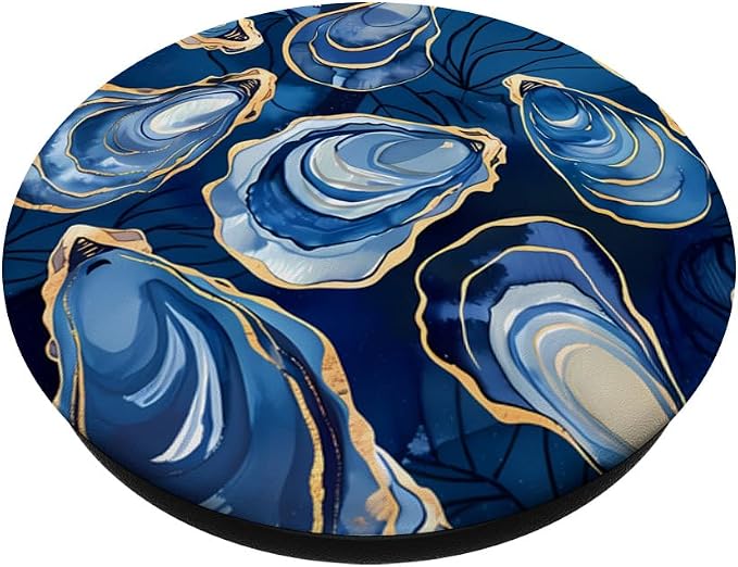 Exquisite Oysters in Blue and White Watercolors An Oyster PopSockets PopGrip for MagSafe