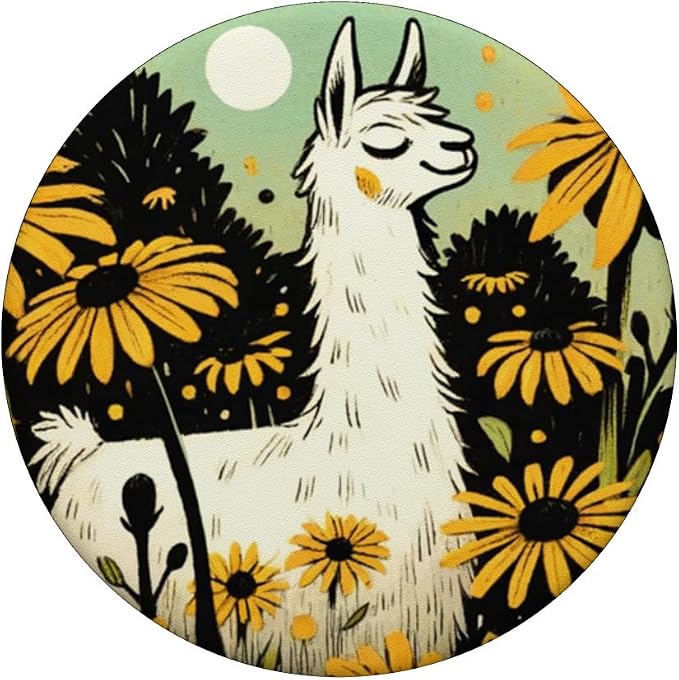 Llama design yellow and blue llamas PopSockets Standard PopGrip