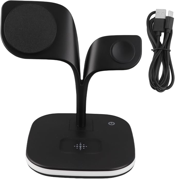 Socobeta 5 in 1 Wireless Charging Station Wireless Charger Stand Magnetic Fast Charger with Dimmable LED Light for