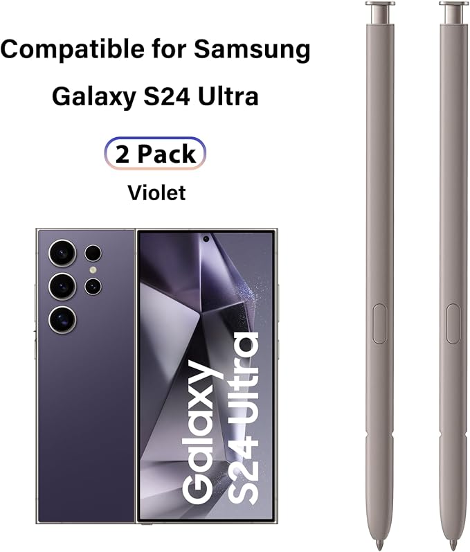 2 Pack Galaxy S24 Ultra S Pen Replacement Compatible with Samsung Galaxy S24 UltraS24 Stylus Pen for Galaxy S24 Ultra Touch S PenUS VersionNoBluetooth(Dark Gray)