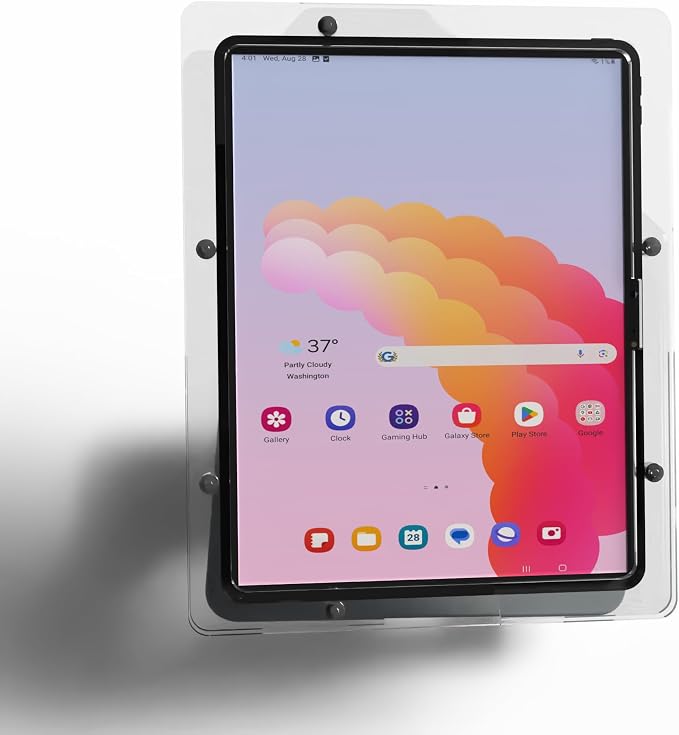 Anti-Theft Acrylic Case with EZ Foldable Aluminum Desktop Stand for Samsung Galaxy TAB Tablets (Black TAB A8 10.5)