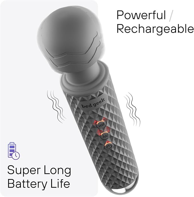 Handheld Cordless Personal Wand Massager – Waterproof, USB Rechargeable, 20 Vibration Patterns, 8 Speeds, Memory Feature, Skin-Soft Silicone for Ultimate Relaxation Tool