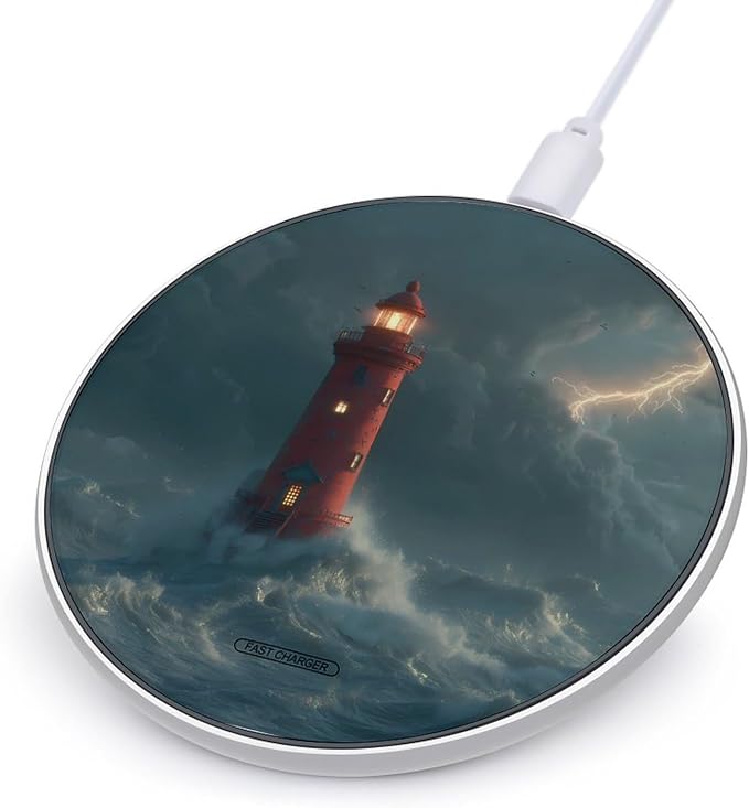 Lighthouse Wave Wireless Charger SlimWireless Charging Pad Anti-Slip Charger Mat for Men Women