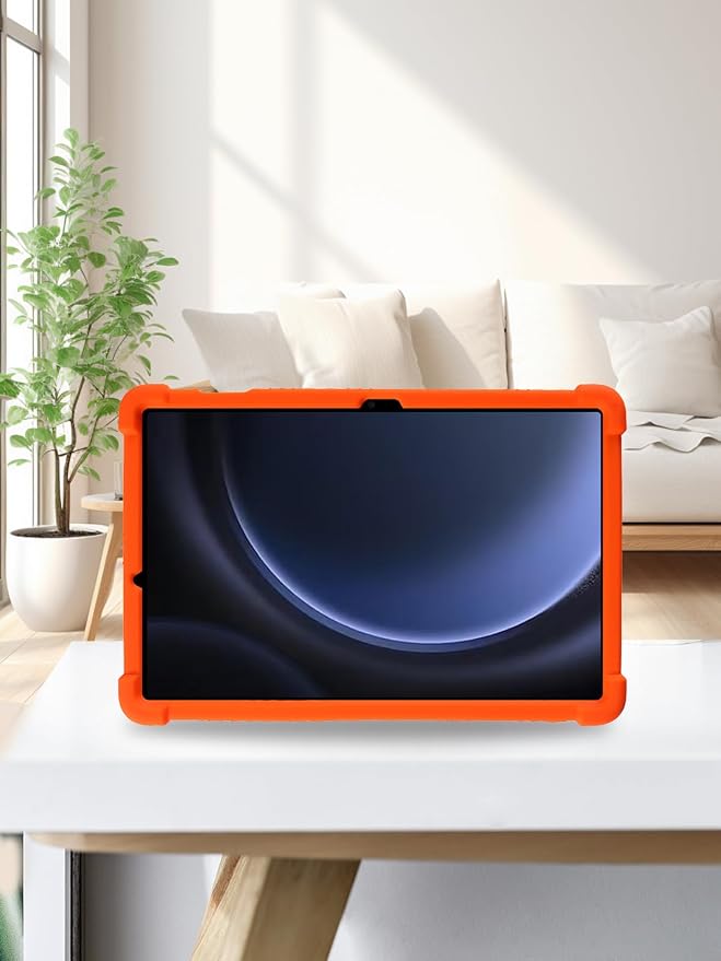 for Samsung Galaxy Tab S10 FE 11 Inch Tablets CaseBOVUGAC Soft Silicone Adjustable Stand Shockproof Kids Friendly for 10 Inch Tablets(Black)