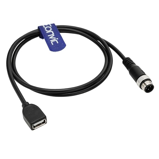 Industrial M12 4 Pin A Code Female to USB 2.0 Male Data Connection Cable High Flex Shielded Moulded IP67 Waterproof Cable