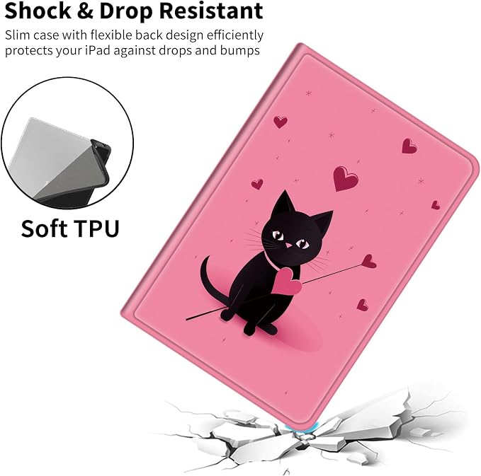 Case for 7 All-New Kindle Paperwhite (12th Generation 2024) and Kindle Colorsoft Signature Edition CoverSlim PU Leather Smart Cases with Auto Wake/Sleep-Black Cat Night Sky