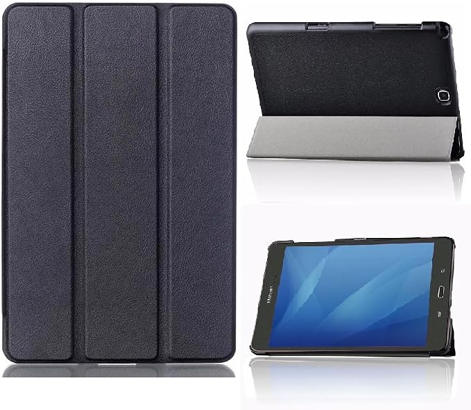Case for Samsung Galaxy Tab A 8.0 Inch 2015 Release Model SM-T350 /SM-T355 /SM-P350 /SM-P355 Magnetic Closure Lightweight PU Leather (Black Galaxy Tab A 8.0 Inch)