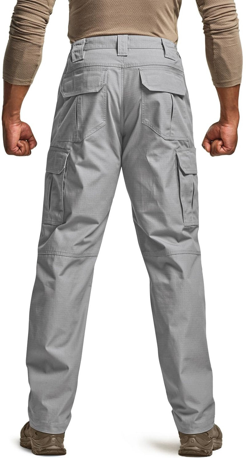 CQR Men's Tactical Pants, Water Resistant Ripstop Cargo Pants, Lightweight EDC Work Hiking Pants, Outdoor Apparel, Raider Stone, 34W x 34L