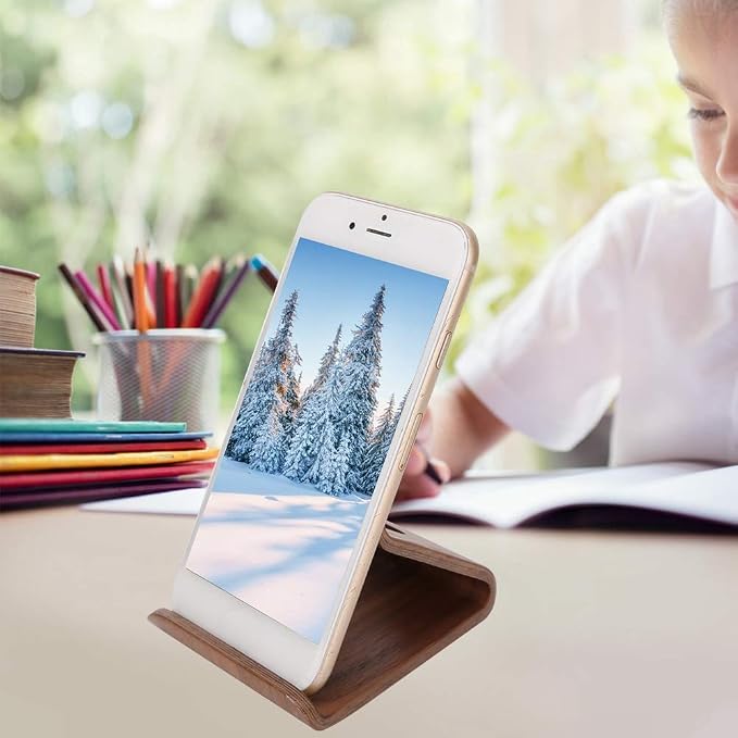 Rodipu Wood Phone Stand - Cell Phone &amp Tablet Holder (Walnut)
