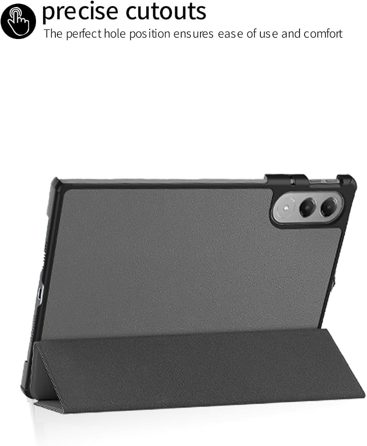 for Lenovo Yoga Tab(TB710FU) 2025 Android 11.1 Inch Tablet CaseBOVUGAC Tri-fold Tablet Case Cover for Yoga Tab 11.1Full Protection Premium PU Scratch Resistant.(Black)
