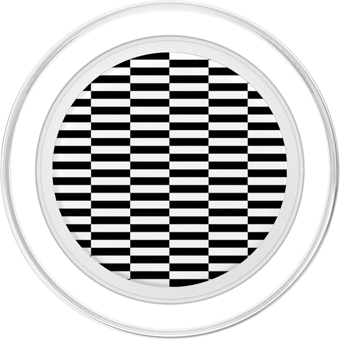 Black White pop Art Grid Stripes Minimalist Checkered 1960s PopSockets PopGrip for MagSafe