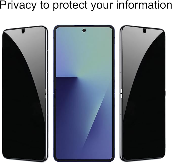 2 Pack Privacy Inner Screen Protector For Samsung Galaxy Z Flip 7 Z Flip 8 2 Pack Outer Anti-spy Tempered Glass +2X Camera Lens Protector Film