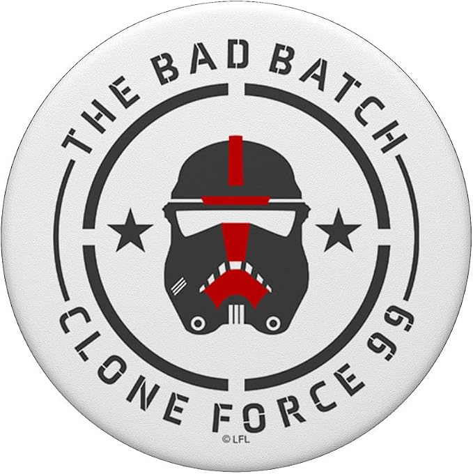 Star Wars: Bad Batch Clone Force 99 Helmet Red &amp Grey PopSockets Adhesive PopGrip