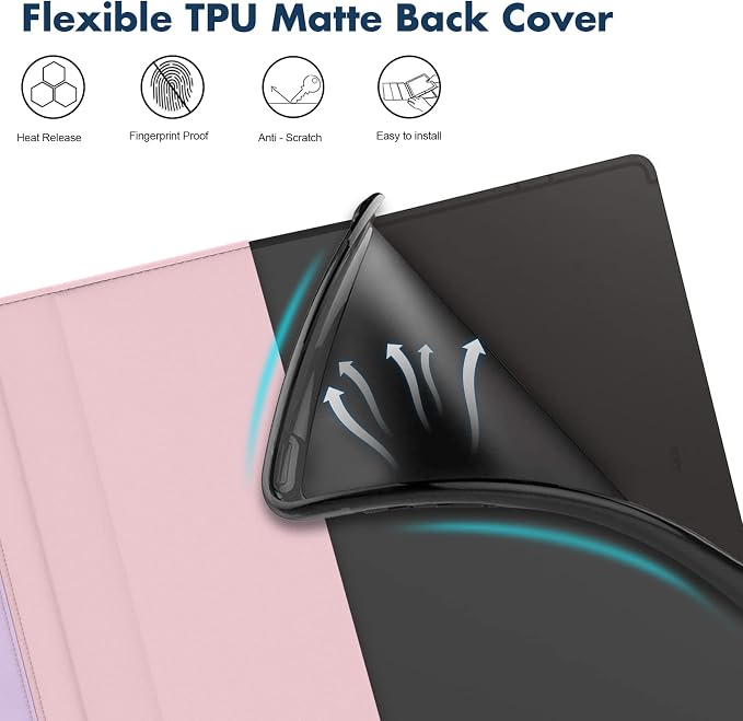 Dteck Wallet Case for Galaxy Tab S10+/S9+/S7 FE/S8+/S7 Plus 12.4 Tablet Premium PU Leather Folding Stand Auto Wake/Sleep Pen Holder Case with Hummingbirds