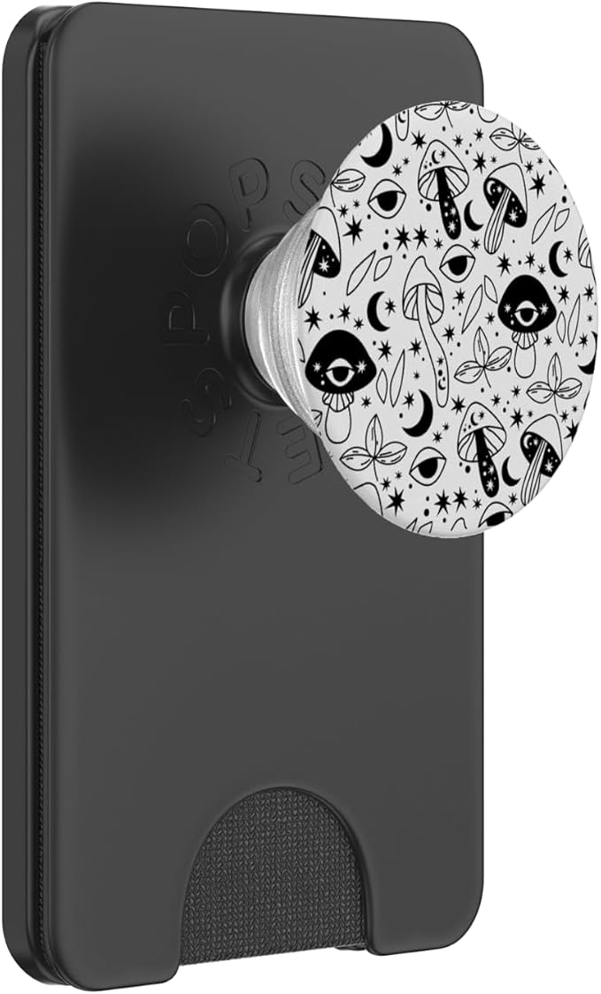 Retro Tropical Mushroom Flower Animal Pattern Design PopSockets Adhesive PopGrip
