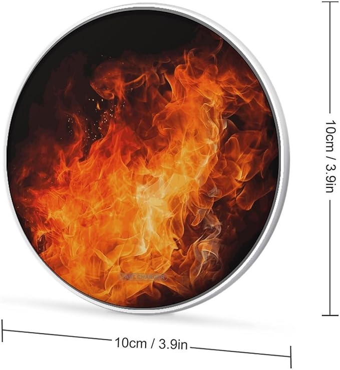 Roaring Flame Wireless Charger 10W Portable Fast Wireless Charging Pad Compatible with Phone Slim Charging Station Lightweight Charger Mat Charging Block for Travel Home Office