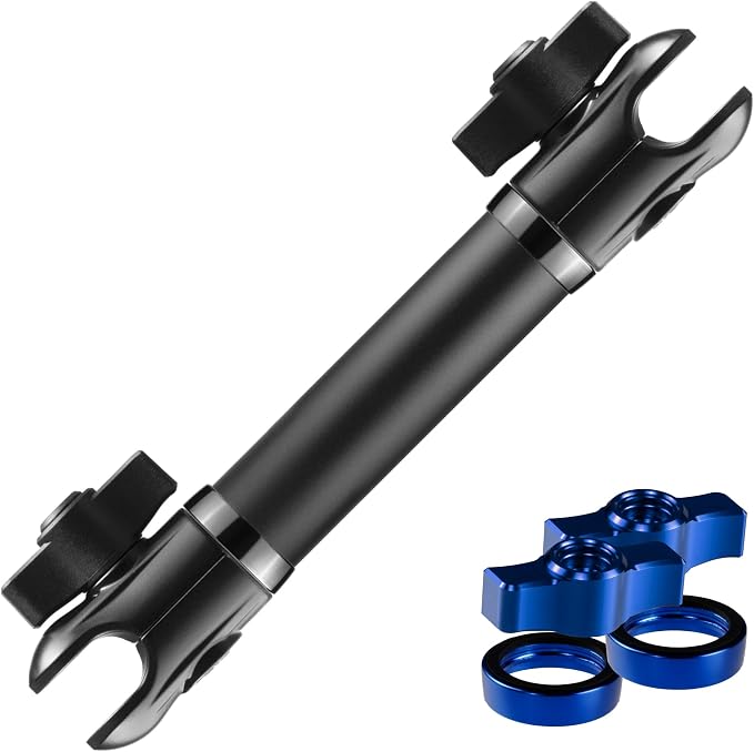 Tackform 10 Long 20mm Ball and Socket Arm DuraLock 20 Series Aluminum Tube Arm | Dual 20mm Sockets and Optional Anti-Theft Knobs | Black