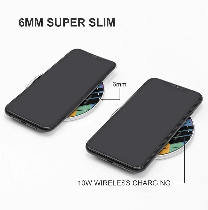 Musical Notes Wireless Charger SlimWireless Charging Pad Anti-Slip Charger Mat for Men Women