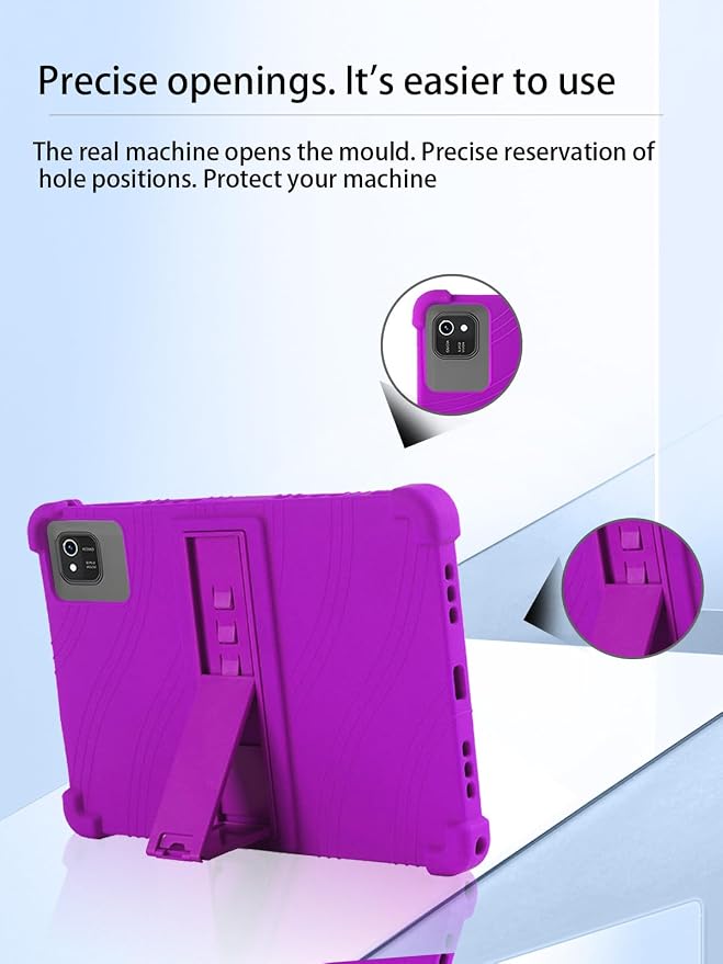 for kelankeke K10 Android 10-Inch TabletUYRUREL Skin-Friendly Soft Silicone Protective CaseFull Protection Against Drops and Scratcheswith Adjustable Viewing StandBlack.