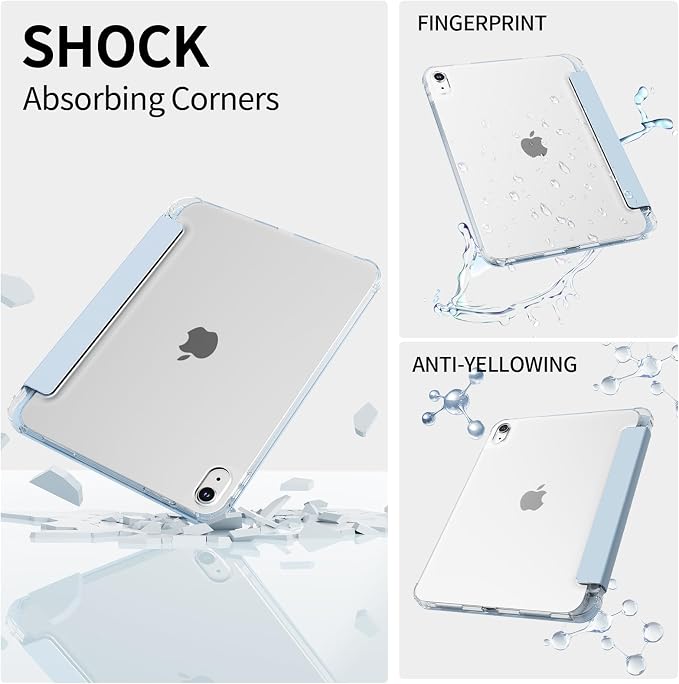 Shockproof Translucent Case with Pencil Holder for iPad Air 11/10.9 4th-8th