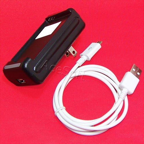 Special Compact External Travel Desktop Wall Quick USB/AC Battery Charger + USB Data Charging Cable Cord 3ft Compatible with Samsung Galaxy On5 G550T1 Smartphone