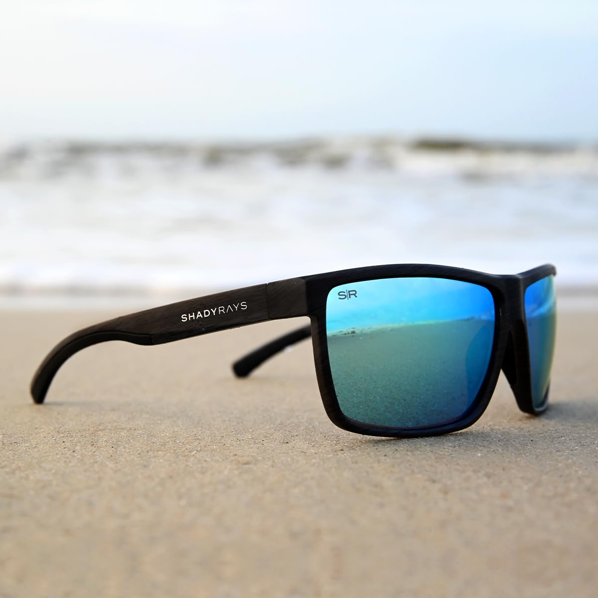 Shady Rays Cayman - Black Ocean/Blue Glacier Mirror Lens, XL