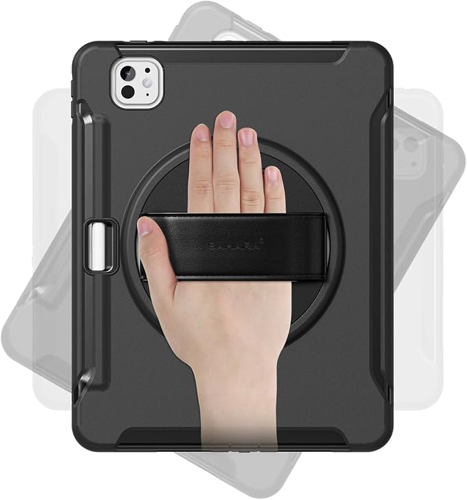 Sahara for iPad Air 11-inch (M4 / M3 / M2) Case - Heavy-Duty Protective Cover with Screen Protector Kickstand &amp Rotating Hand Strap Raider Series
