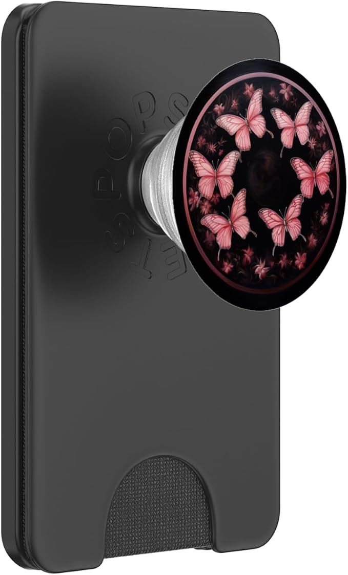 Pink Butterflies Pattern Pink Butterfly PopSockets Adhesive PopGrip